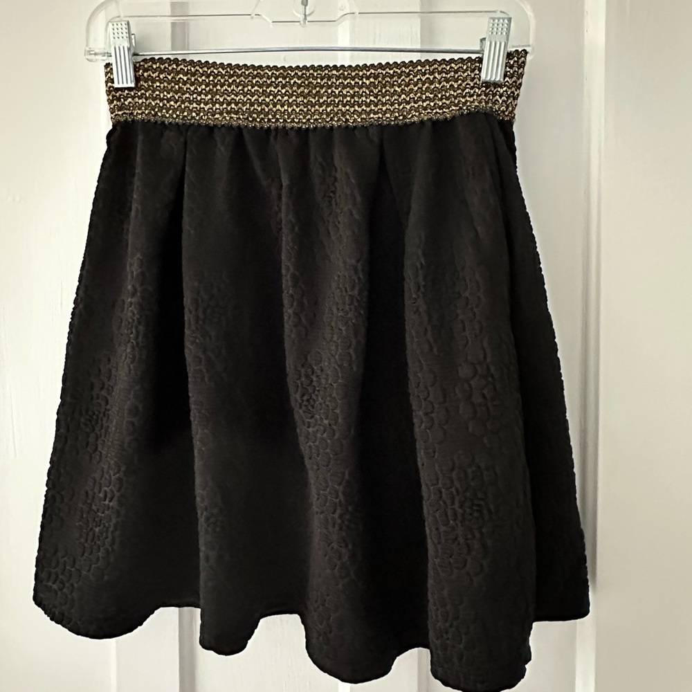 Elegant Black Skirt with Gold Accents